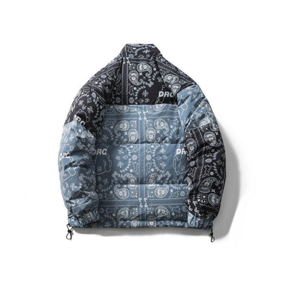 Chamarra de Plumas para Hombre con Estampado Cachemira y Costuras a Contraste - Image 8