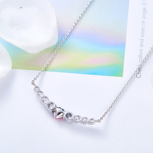 Collar de Plata con Cristal Rojo - Colgante Romántico para Mujer - Image 7