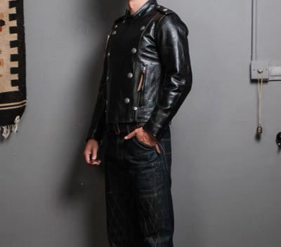 Chaqueta de Cuero Biker con Cuello Solapa Primavera-Otoño - Image 10