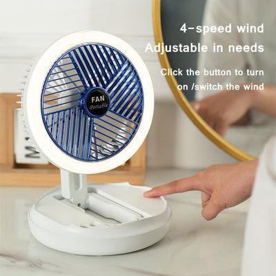 Ventilador de Techo Plegable con Carga USB, Luz LED y 4 Velocidades - Image 2