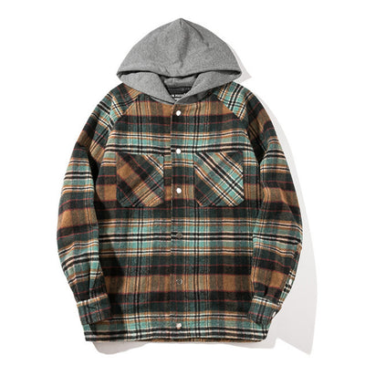 Sudadera Cardigan Cuadros con Capucha Oversize Estilo Europeo - Image 6
