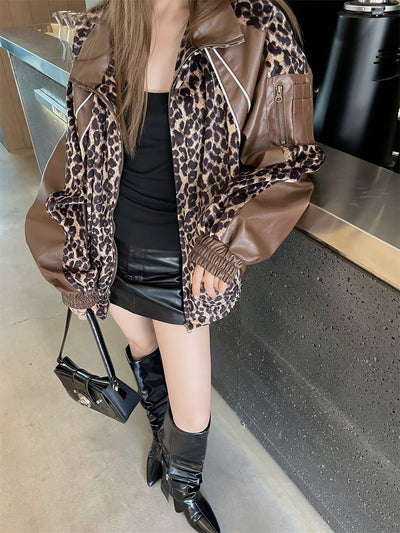 Chaqueta de Cuero PU con Detalles Leopardo - Image 21