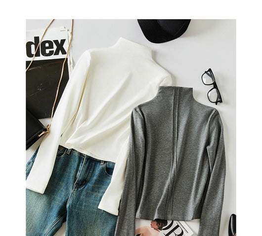 Blusa de Cuello Tortuga Manga Larga Versátil para Mujer - Image 14