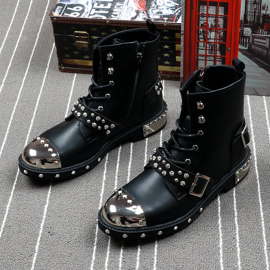 Botas Martin Punta Redonda con Tachuelas para Hombre