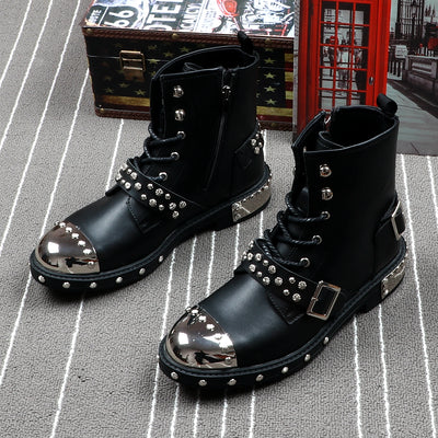 Botas Martin Punta Redonda con Tachuelas para Hombre