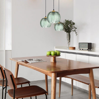 Lámpara de Techo de Cristal con Diseño de Hojas Verdes para Comedor - Image 6