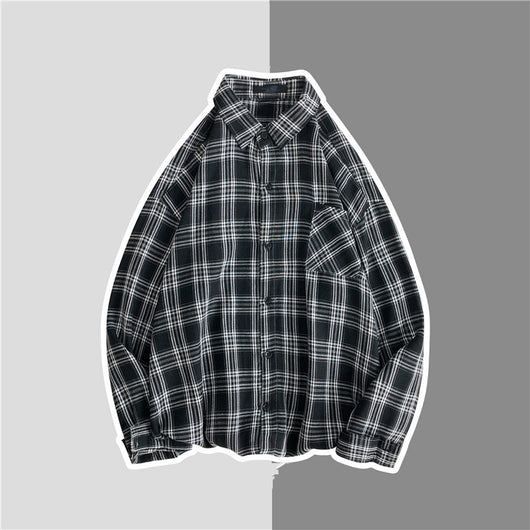Camisa Tipo Jacket de Cuadros Flanela Estilo Americano para Hombre - Image 9