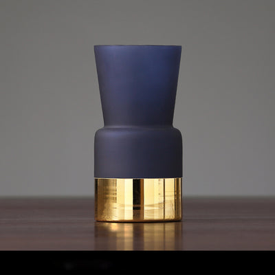 Jarrón Decorativo de Cristal Esmerilado con Borde Dorado Estilo Nórdico Lujo - Image 13