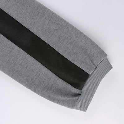 Blusa Suéter Patchwork Manga Larga Cuello Redondo Oversize para Mujer - Image 18