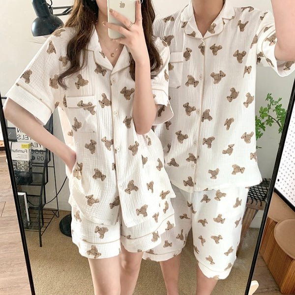 Pijama de Pareja Suave y Adorable con Diseño de Osito - Image 4