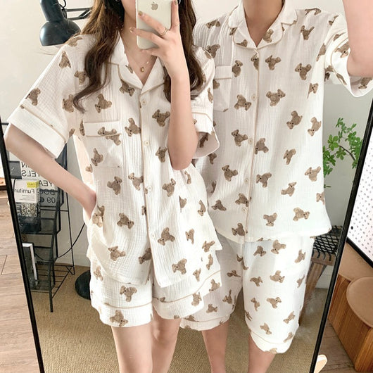 Pijama de Pareja Suave y Adorable con Diseño de Osito - Image 4