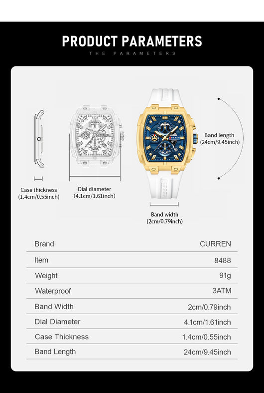 Reloj de Pulsera Hombre Impermeable con Calendario y Seis Agujas - Image 12