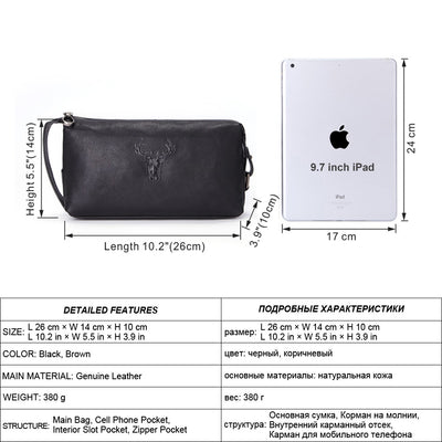 Neceser de Viaje Cuero Genuino Cabeza de Ciervo - Bolsa Multifuncional - Image 10