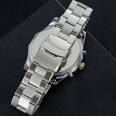 Reloj de Cuarzo con Pulsera de Acero, Gemelos y Bolígrafo Ejecutivo - Image 20
