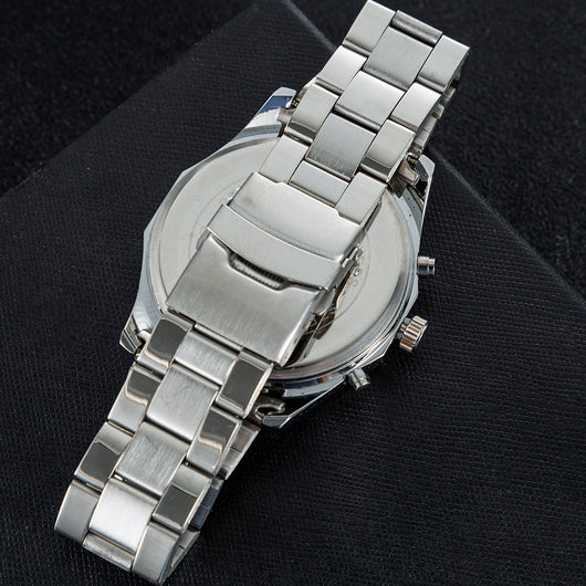 Reloj de Cuarzo con Pulsera de Acero, Gemelos y Bolígrafo Ejecutivo - Image 20