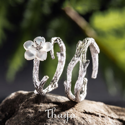 Anillo de Pareja Flor de Cerezo en Plata de Ley 925 - Image 7