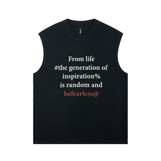 Camiseta sin Mangas con Estampado de Letras en Inglés para Hombre - Image 2