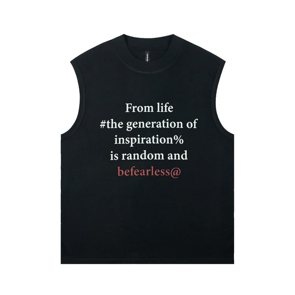 Camiseta sin Mangas con Estampado de Letras en Inglés para Hombre