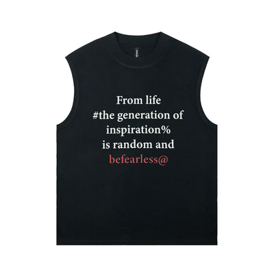 Camiseta sin Mangas con Estampado de Letras en Inglés para Hombre - Image 2