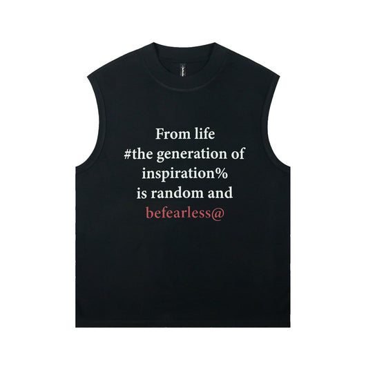 Camiseta sin Mangas con Estampado de Letras en Inglés para Hombre - Image 2