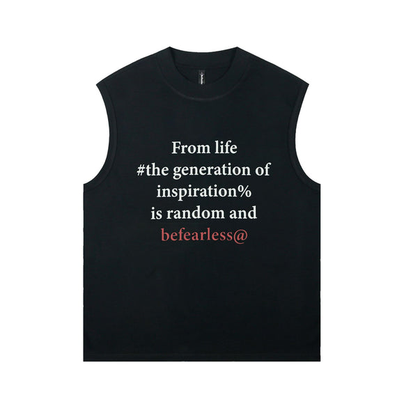 Camiseta sin Mangas con Estampado de Letras en Inglés para Hombre