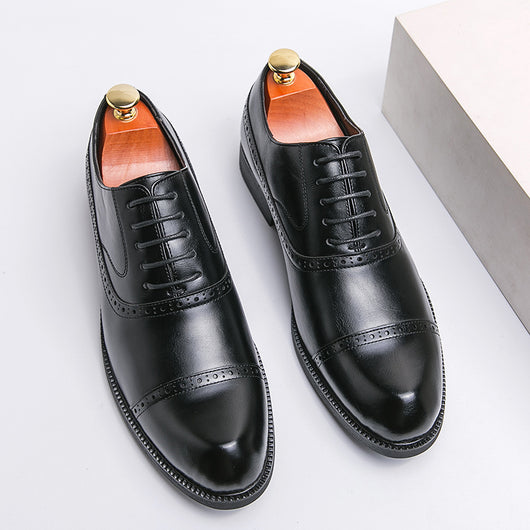 Zapatos de Cuero Puntiagudos Estilo Retro para Hombre Talla Grande - Image 3