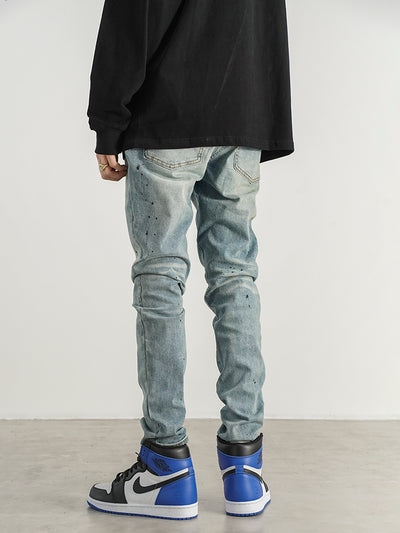 Jeans Slim Fit con Detalles de Tinta Salpicada - Image 4