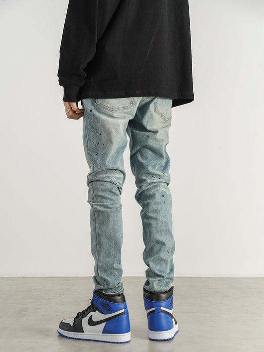 Jeans Slim Fit con Detalles de Tinta Salpicada - Image 4