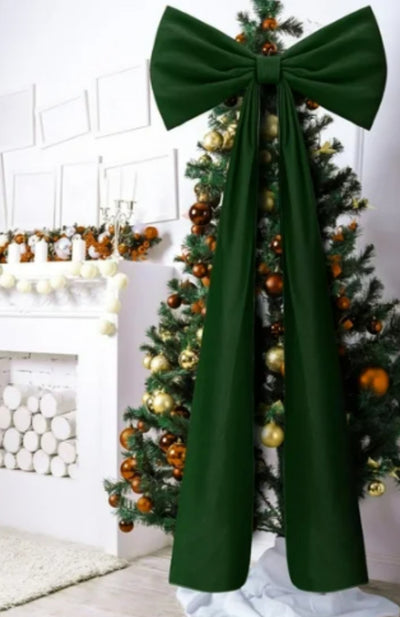 Moño Navideño de Terciopelo Oversized para el Hogar - Image 6