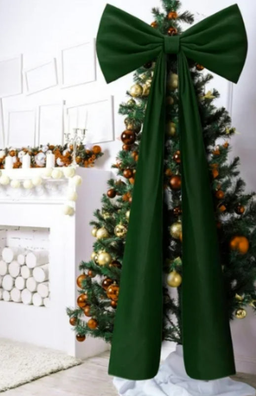 Moño Navideño de Terciopelo Oversized para el Hogar - Image 6
