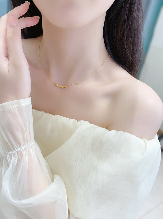 Collar de Oro 18K Chopin con Dije de Cuentas de la Suerte - Image 10
