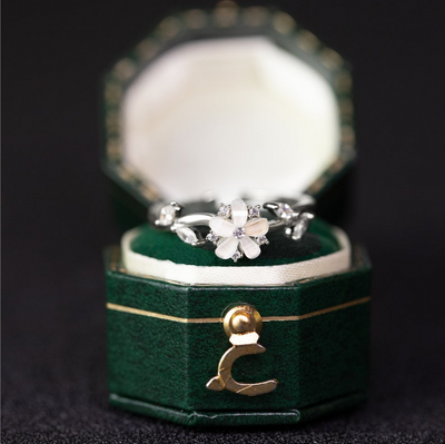 Anillo de Boda Floral en Oro 18K, 14K y Plata con Diamantes para Mujer - Image 7