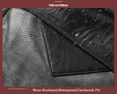 Mochila Escolar Impermeable de Cuero PU Negro para Hombre - Image 18
