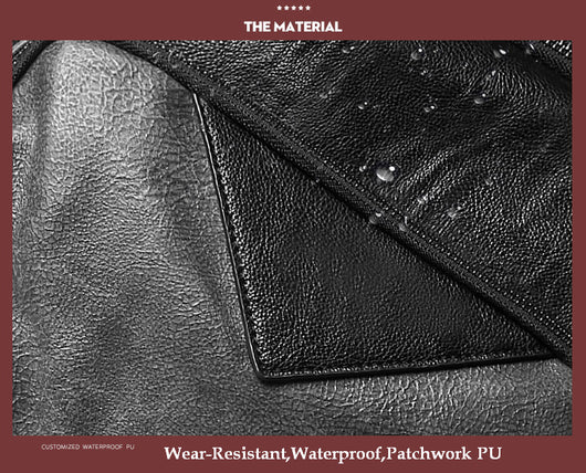 Mochila Escolar Impermeable de Cuero PU Negro para Hombre - Image 18