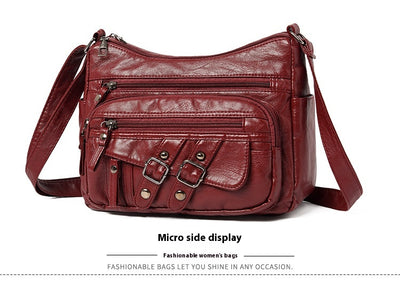 Bolso Mensajero de Cuero con Múltiples Compartimentos y Bolsillos - Image 19