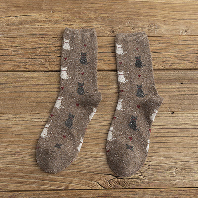 Calcetines Retro de Lana con Diseño de Gatitos Adorables - Image 16