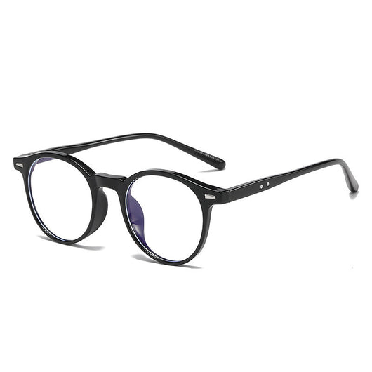 Fashionable round-frame sunglasses with transparent gray frames and dark gray lenses on a gray surface. - Image 6