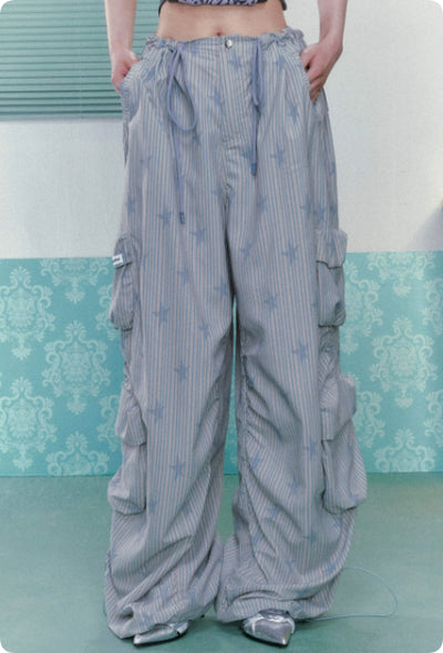 Pantalones de Trabajo Rectos con Bolsillos Múltiples e Impresión Ice para Mujer - Image 10