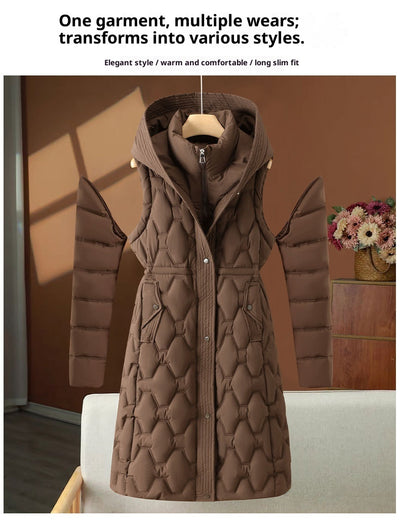 Abrigo Acolchado de Algodón para Mujer - Largo Medio - Image 18