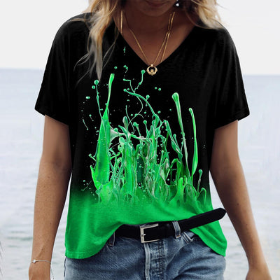 Blusa Cuello V con Estampado Abstracto para Mujer - Image 16