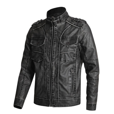 Abrigo de Cuero PU Grueso para Hombre - Estilo Casual Moderno - Image 9