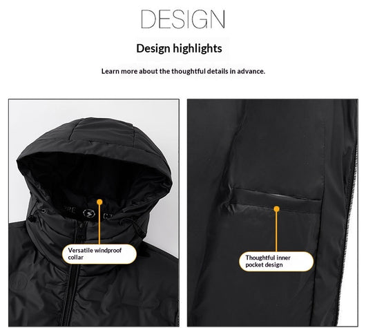 Abrigo Impermeable con Capucha para Hombre - Chaqueta de Plumón Invierno - Image 15