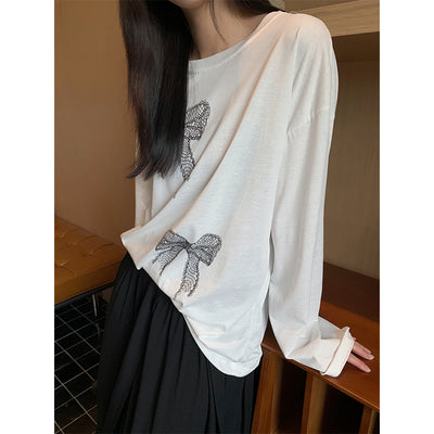 Blusa Larga Estampado Moño Mujer Suelta y Cómoda - Image 3