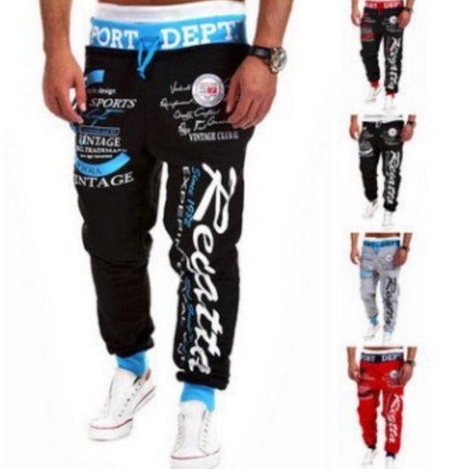 Pantalones de Chándal Hombre con Cintura Elástica y Estampado de Letras