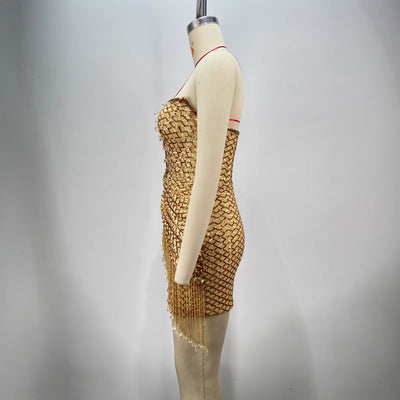 Vestido de Fiesta con Lentejuelas y Flecos - Diseño Personalidad Mujer - Image 3