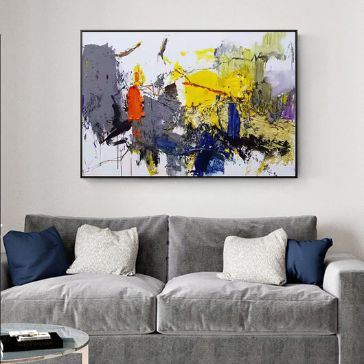 Cuadro Abstracto Moderno en Lienzo - Arte Texturizado Hecho a Mano para Sala de Estar