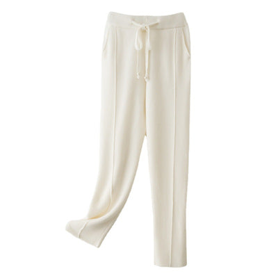 Pantalones de Lana Pura Cintura Alta Invierno - Harem Rectos Abrigados - Image 2
