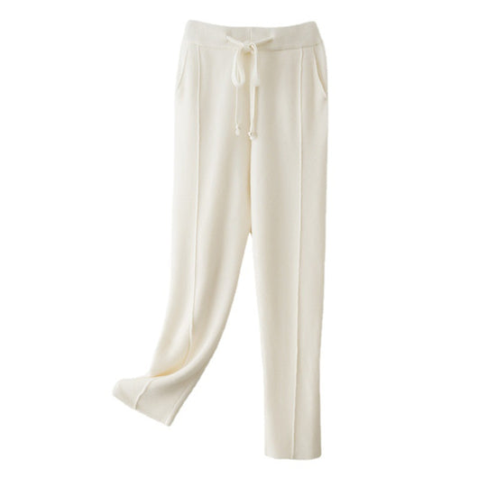 Pantalones de Lana Pura Cintura Alta Invierno - Harem Rectos Abrigados - Image 2