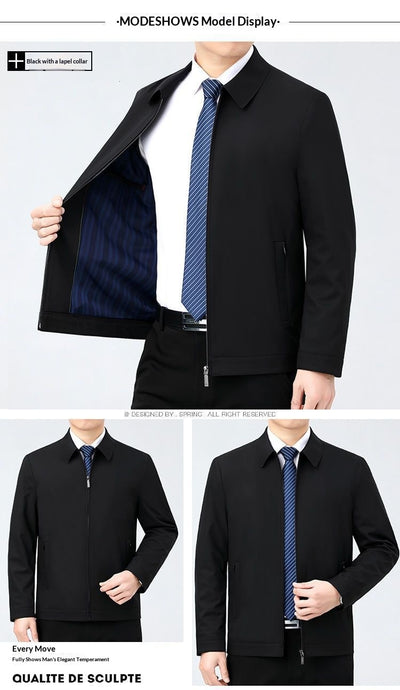 Chaqueta de Cuello Alto Sin Planchado para Hombre - Image 11