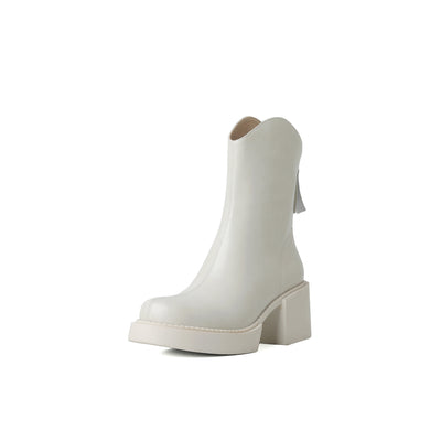 Botas Cortas de Tacón Alto con Suela Gruesa en Cuero de Caballo - Image 10